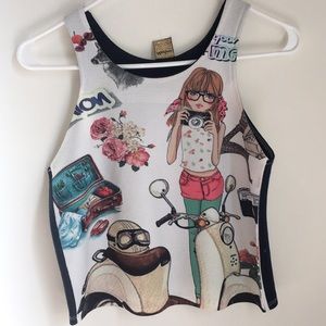 Cute Printed Crop Top